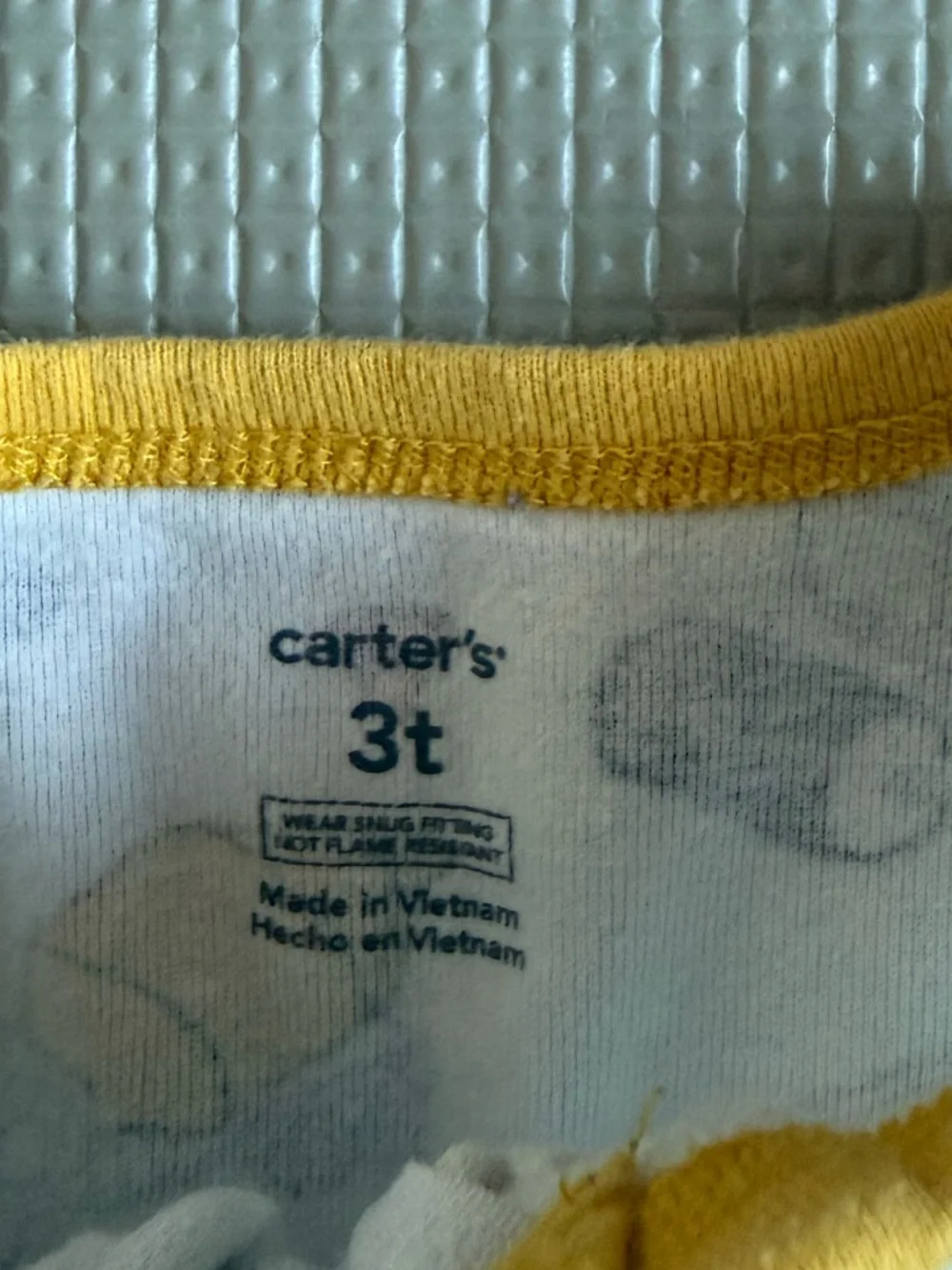 Carters|Baby boy/toddler footie pajamas,novelty Construction Print-White/Yellow